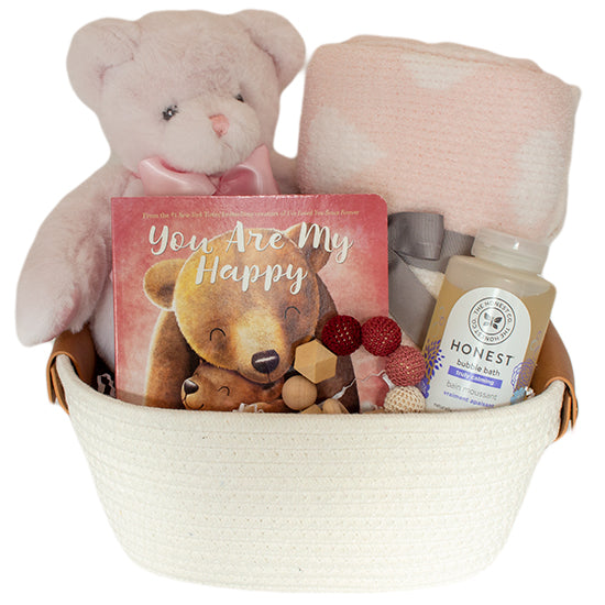 Amazon.com : Baby Box Shop Baskets for Girls - 17 Newborn Baby Essentials  Gift Set for Baby Girl - New Baby Gift Basket, Welcome Baby Girl Gift Basket,  New Baby Girl Gift