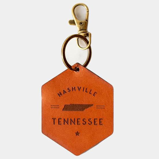 Nashville Tennessee Leather Keychain